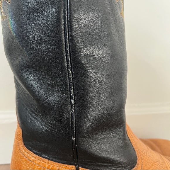 Ariat Men’s Brown & Black Leather Cowboy Work Boots size 10 wide - Picture 5 of 11